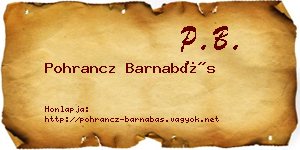 Pohrancz Barnabás névjegykártya